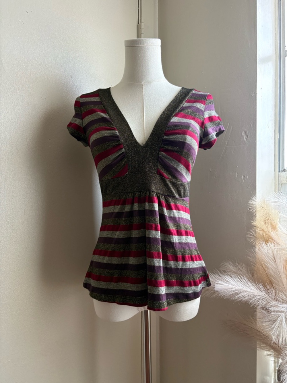 vintage y2k wet seal striped babydoll top